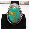 Image 1 : Navajo Royston Turquoise Statement Ring Sz 9 Sterling Silver R Yazzie