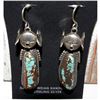 Image 1 : Navajo Kachina Earrings Boulder Numer 8 Turquoise Sterling Silver Bennie Ration