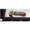 Image 2 : Navajo Kachina Earrings Boulder Numer 8 Turquoise Sterling Silver Bennie Ration