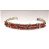 Image 1 : Zuni Mediterranean Coral Petit Point Cuff Bracelet Sterling Silver Vintage