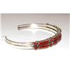 Image 3 : Zuni Mediterranean Coral Petit Point Cuff Bracelet Sterling Silver Vintage
