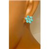 Image 3 : Zuni Turquoise Small Cluster Post Earrings Snake Eye Design