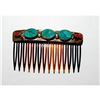 Image 1 : Vintage Navajo Sterling Silver Turquoise Coral Hair Comb