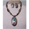 Image 3 : Navajo Pearls Necklace & Earrings Set Sterling Silver Barrel & Saucer Beads RE Wiley