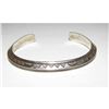 Image 2 : Navajo Sterling Carinated Ingot Double Sided Cuff Bracelet W Secatero