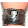 Image 3 : Old Pawn Navajo Gibson Gene Cuff Bracelet Sterling Silver Turquoise Coral