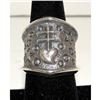 Image 3 : Navajo Kevin Yazzie Pueblo Cross Ring Size 8 Sand Cast Tufa Cast Sterling Silver
