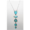 Image 3 : Navajo Blue Royston Turquoise Lariat Necklace Sterling Silver K. Pino