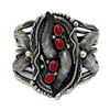 Image 1 : Vintage Navajo Sterling Silver Coral Cuff Bracelet Herbert Tsosie