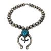 Image 1 : Navajo Squash Blossom Necklace E Hale Number 8 Turquoise Sterling Silver 111 G