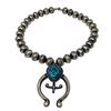 Image 2 : Navajo Squash Blossom Necklace E Hale Number 8 Turquoise Sterling Silver 111 G