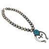 Image 7 : Navajo Squash Blossom Necklace E Hale Number 8 Turquoise Sterling Silver 111 G