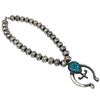 Image 8 : Navajo Squash Blossom Necklace E Hale Number 8 Turquoise Sterling Silver 111 G