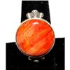 Image 1 : Navajo Orange Spiny Ring Size 6 Sterling Silver Native American S. Skeets