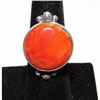 Image 3 : Navajo Orange Spiny Ring Size 6 Sterling Silver Native American S. Skeets