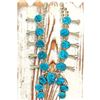Image 2 : Navajo Squash Blossom Necklace Kingman Turquoise Necklace Sterling Silver
