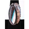 Image 2 : Vintage Navajo Inlay Ring Sz 8 Sterling Turquoise Mother or Pearl