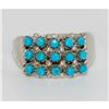 Image 1 : Zuni Snake Eye Turquoise Cluster Ring Size 8.5 Sterling Silver S. Haloo