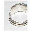 Image 3 : Zuni Snake Eye Turquoise Cluster Ring Size 8.5 Sterling Silver S. Haloo