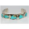 Image 3 : Zuni Snake Bracelet Royston Turquoise & Sterling Silver 7" Wrist