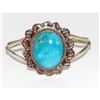 Image 1 : Navajo Blue Royston Turquoise Sterling Cuff Bracelet R Yazzie