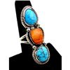 Image 3 : Navajo Orange Spiny Turquoise Statement Ring Sz 8 Yazzie