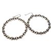 Image 1 : Navajo Pearls Hoop Earrings Sterling Silver Native American