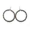 Image 2 : Navajo Pearls Hoop Earrings Sterling Silver Native American