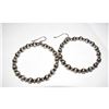 Image 3 : Navajo Pearls Hoop Earrings Sterling Silver Native American