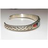 Image 2 : Zuni Inlay Turquoise Coral Bracelet Sterling Native American D. Luna
