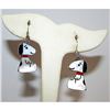 Image 3 : Zuni SNOOPY Earrings Peanuts Sterling Silver Inlaid Stone Character Zunitoon