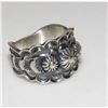Image 2 : Navajo Band Ring Size 8 Sterling Silver Repousse Band Signed Bennie Ramone