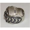 Image 3 : Navajo Band Ring Size 8 Sterling Silver Repousse Band Signed Bennie Ramone