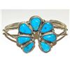 Image 1 : Navajo Kingman Turquoise Naja Cuff Bracelet Statement Native American