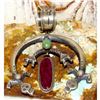 Image 4 : Navajo V. Cayatineto Navajo Turquoise Purple Spiny Sterling Silver Naja Pendant