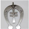 Image 2 : Navajo Sterling Pueblo Cross Turquoise Naja Pendant By Victor Cayatineto