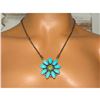 Image 3 : Navajo Sonoran Gold Turquoise Cluster Bar Necklace Sterling Silver B Lee