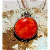 Image 1 : Navajo Orange Spiny Ring Size 6.5 Sterling Silver Native American