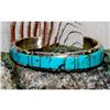 Image 1 : Navajo Turquoise Inlay Cuff Bracelet Sterling Steve Francisco Native American