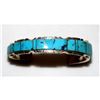 Image 2 : Navajo Turquoise Inlay Cuff Bracelet Sterling Steve Francisco Native American