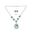 Image 3 : Zuni Turquoise Cluster Necklace Earrings Set Sterling Silver Sleeping Beauty