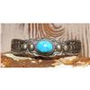 Image 1 : Navajo Blue Royston Turquoise Sterling Stacker Cuff Bracelet Ingot B Ramone