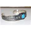 Image 2 : Navajo Blue Royston Turquoise Sterling Stacker Cuff Bracelet Ingot B Ramone