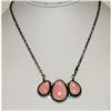 Image 2 : Navajo Pink Conch Cluster Bar Necklace Sterling Silver D Skeets