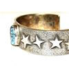 Image 3 : Navajo Kingman Turquoise Tufa Cast Sterling Stars Bracelet 7" Kevin Yazzie