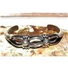 Image 2 : Navajo Sterling Silver Sand Cast Cuff Bracelet Bennet Yazzie Native Stacker