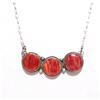 Image 2 : Navajo Red Spiny Bar Necklace Sterling Silver Native American Marcella James