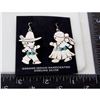 Image 3 : Navajo Men & Woman Dangle Earrings Sterling Silver Turquoise Song Dance Ceremony