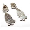 Image 3 : Navajo Purple Spiny Kingman Turquoise Dangle Earrings Sterling Native American