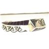 Image 3 : NAVAJO LONN PARKER Cuff Bracelet Sterling Silver Sugilite Signed Native American